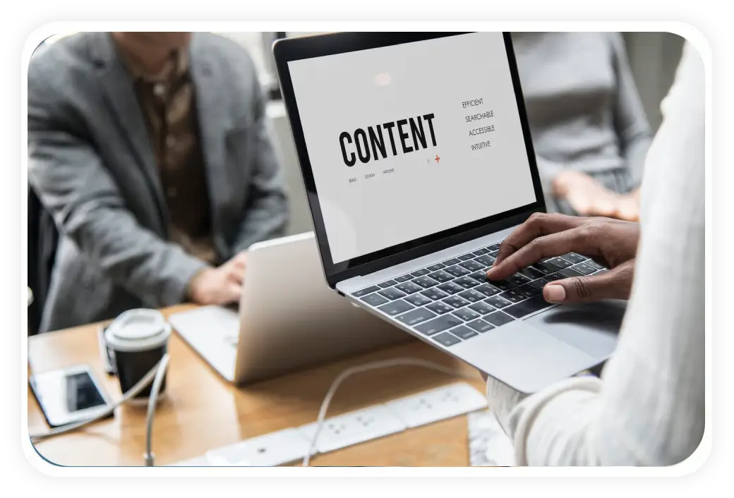 Content concept on a laptop screen